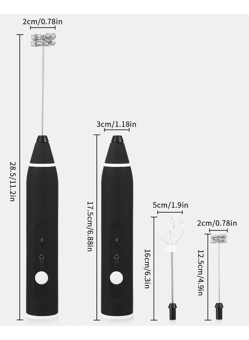 Xpert Pro Milk Frother with Double Whisk - USB-C Rechargeable, 3-Speed Handheld Foam Maker - Low Noise & Portable for Latte, Cappuccino, Matcha, Hot Chocolate, Baking - Image 3